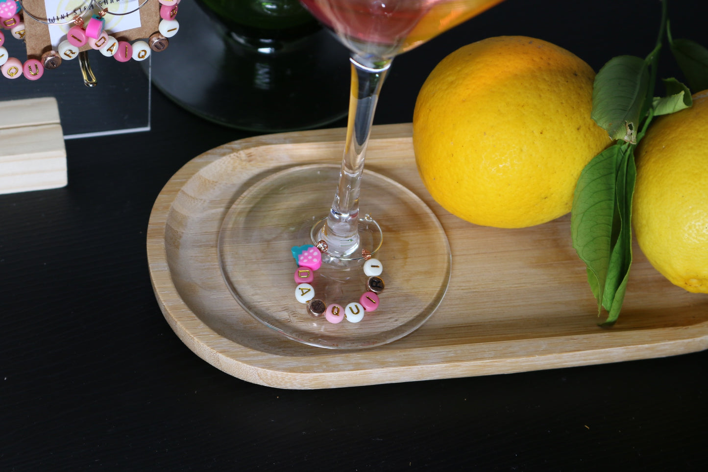 Daiquiri Glass Stem Charm Pair