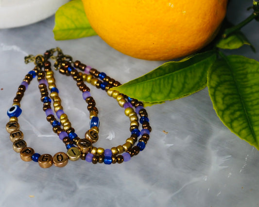 Keep Going Evil Eye Affirmation Bracelet